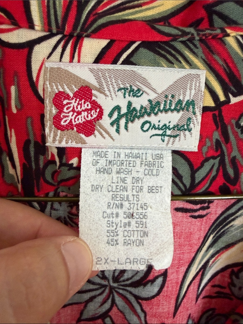 Hilo Hattie Red Tropical Print Hawaiian Shirt XXL - Picture 2 of 7